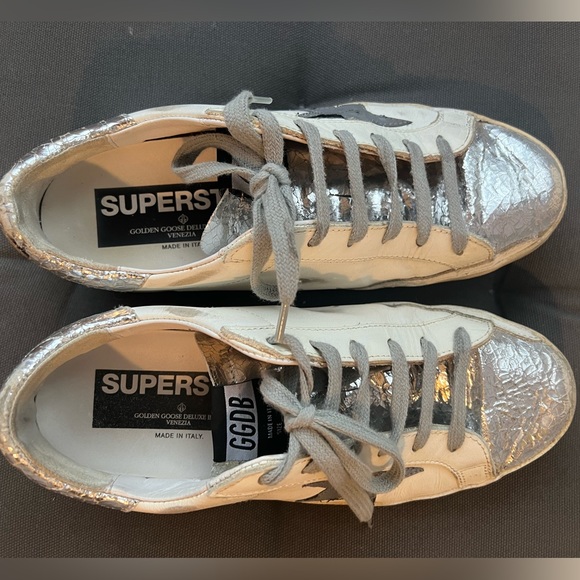 Golden Goose Superstar Sneakers - Silver & White - Picture 3 of 6